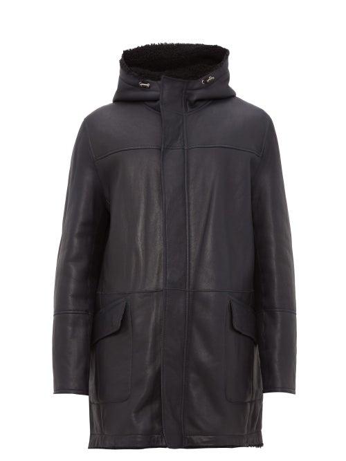 Matchesfashion.com Yves Salomon - Reversible Shearling Parka - Mens - Navy