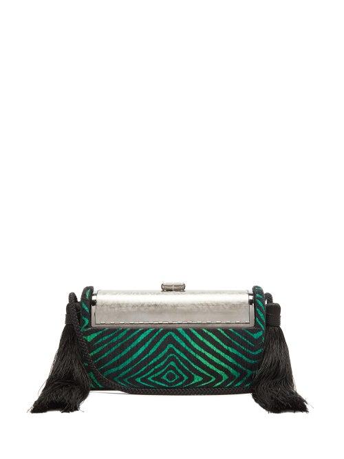 Matchesfashion.com Bienen-davis - Rgine Metallic Brocade Cross Body Bag - Womens - Green Multi