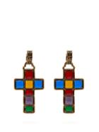 Matchesfashion.com Gucci - Enamelled Cross Earrings - Womens - Multi
