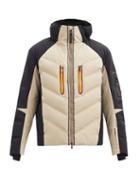 Matchesfashion.com Bogner - Felian Hooded Bi-colour Quilted Ski Jacket - Mens - Black Beige