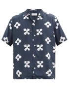 Matchesfashion.com Saturdays Nyc - Canty Ikat Floral-patterned Cuban-collar Shirt - Mens - Navy Multi