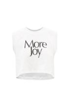 More Joy By Christopher Kane - Logo-print Organic-cotton Crop Top - Womens - White