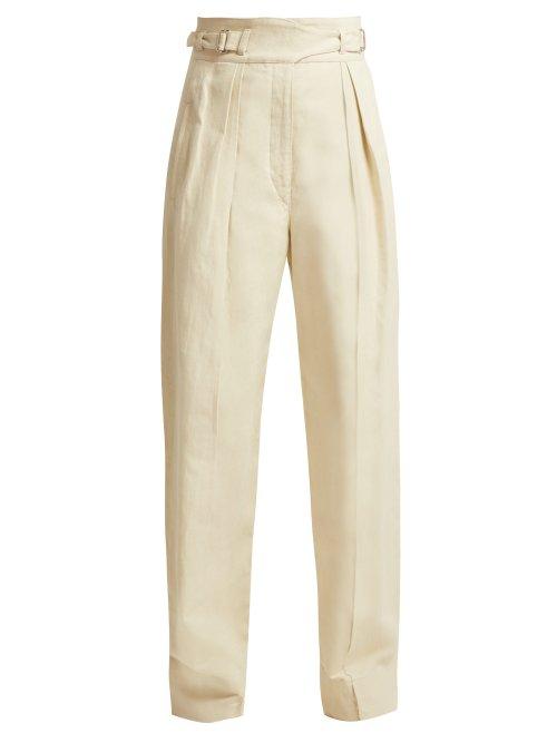 Matchesfashion.com Lemaire - Cotton And Linen Blend Cargo Trousers - Womens - Cream