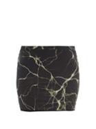 Vetements - Lightning-print Jersey Mini Skirt - Womens - Black Multi
