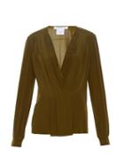 Givenchy Pleated-front Silk-crepe Blouse