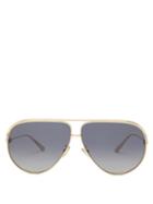 Matchesfashion.com Dior - Everdior Aviator Metal Sunglasses - Womens - Grey Gold