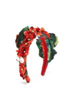 Matchesfashion.com Dolce & Gabbana - Crystal Embellished Floral Headband - Womens - Red