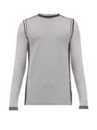 Matchesfashion.com Falke Ess - Waffle Knit Mid Layer Long Sleeved T Shirt - Mens - Grey Multi