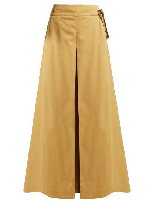 Matchesfashion.com Palmer//harding - Sundance Cotton Blend Wide Leg Trousers - Womens - Camel