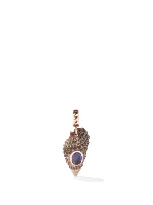 Dezso - Garnet & 18kt Rose Gold Charm - Womens - Blue