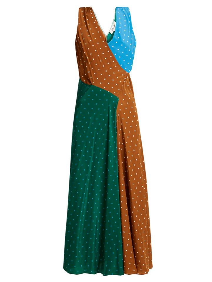 Diane Von Furstenberg Polka-dot Print Silk-crepe Midi Dress