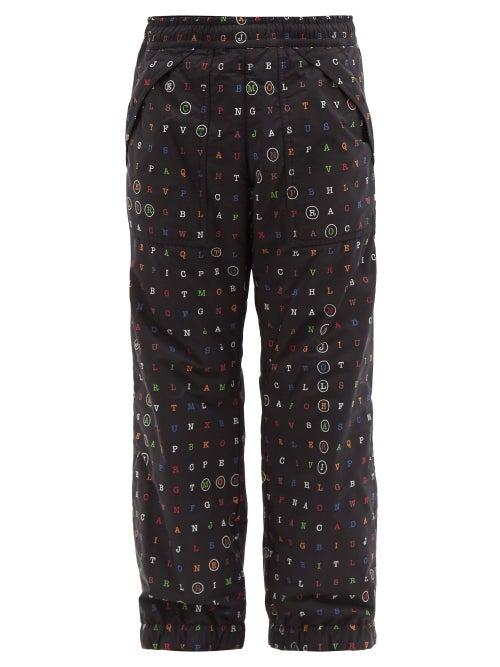 Moncler Grenoble - X Naj-oleari Letter-print Soft-shell Ski Trousers - Mens - Black Multi
