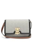 Matchesfashion.com Burberry - Tb Mini Canvas And Leather Cross-body Bag - Womens - Black Multi