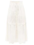 Sea - Vienne Broderie-anglaise Cotton Skirt - Womens - White