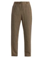 A.p.c. Marron Hound's-tooth Linen-blend Trousers