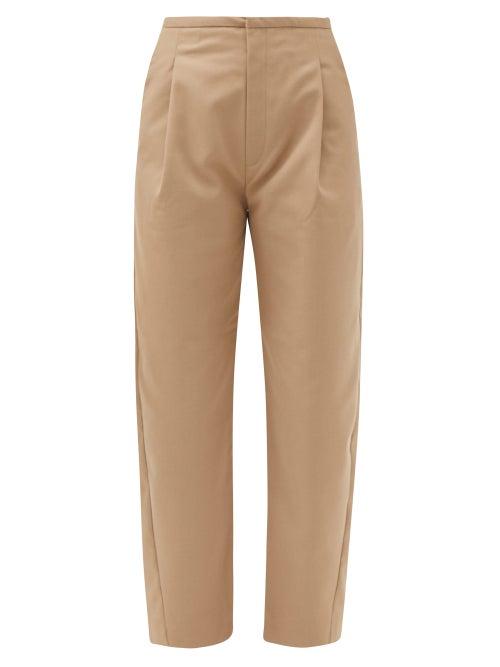 Matchesfashion.com Totme - Lumio Wide-leg Cropped Twill Trousers - Womens - Beige