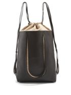 Maison Margiela Contrast-panel Drawstring Leather Backpack