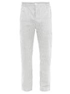 Matchesfashion.com P. Le Moult - Striped Cotton-seersucker Pyjama Trousers - Mens - Black Multi