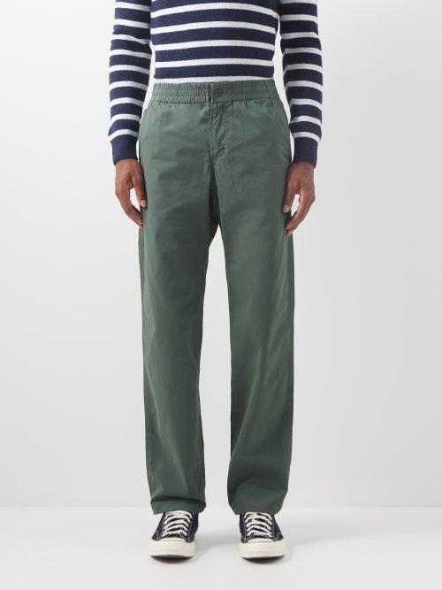 A.p.c. - Chuck Elasticated-waist Cotton-twill Trousers - Mens - Khaki