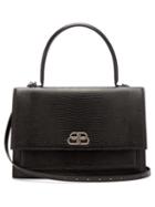 Matchesfashion.com Balenciaga - Sharp L Lizard Effect Leather Bag - Womens - Black
