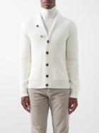 Tom Ford - Shawl-neck Ribbed Wool-blend Cardigan - Mens - Cream