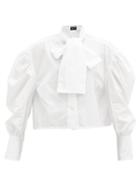Matchesfashion.com Elzinga - Balloon-sleeve Cotton-poplin Shirt - Womens - White