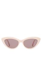 Matchesfashion.com Stella Mccartney - Chain Trim Acetate Cat Eye Sunglasses - Womens - Light Pink