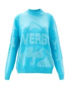 Matchesfashion.com Charles Jeffrey Loverboy - Logo-jacquard Sweater - Womens - Blue