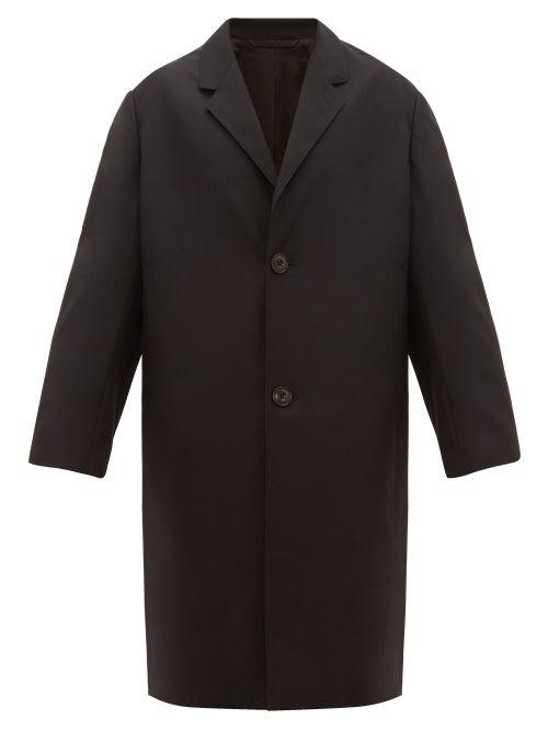 Matchesfashion.com Lemaire - Single Breasted Wool Twill Chesterfield Coat - Mens - Black
