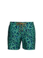 Matchesfashion.com Thorsun - Shatter Print Titan Fit Swim Shorts - Mens - Green