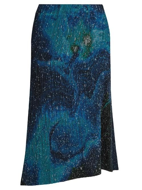 Issey Miyake Cosmos-print Pleated Midi Skirt
