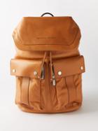 Brunello Cucinelli - Flap Pocket Leather Backpack - Mens - Tan
