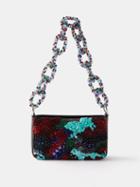 Germanier - Chain-strap Beaded Canvas Shoulder Bag - Womens - Black Multi
