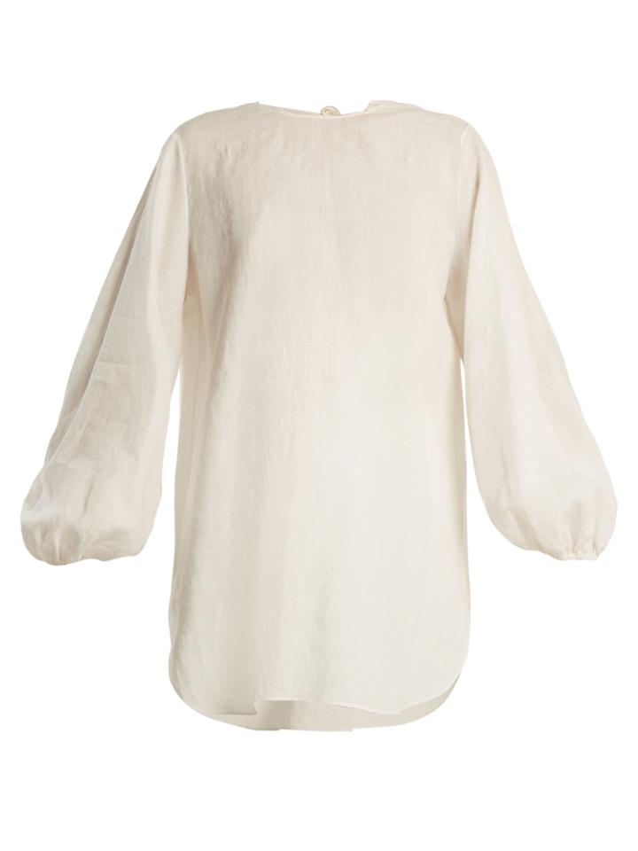 The Row Latou Open-back Linen Top
