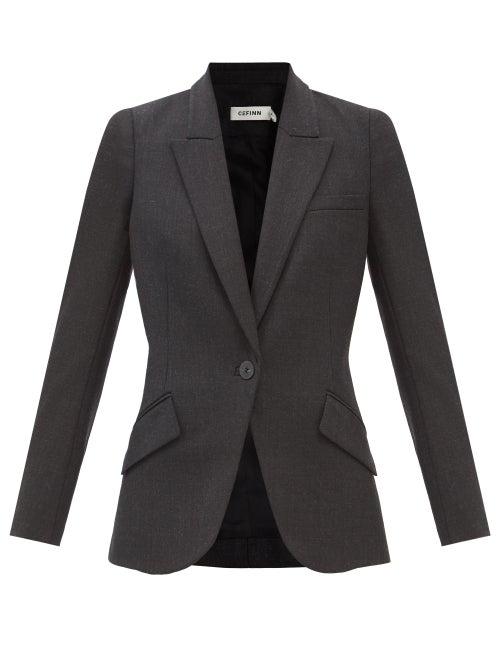 Cefinn - Josephine Sharkskin-twill Suit Jacket - Womens - Charcoal
