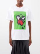 Christopher Kane - Floral-print Organic-cotton T-shirt - Womens - White Green