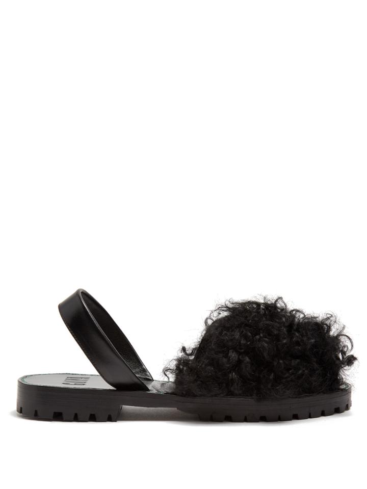 Goya Shearling And Leather Sandals