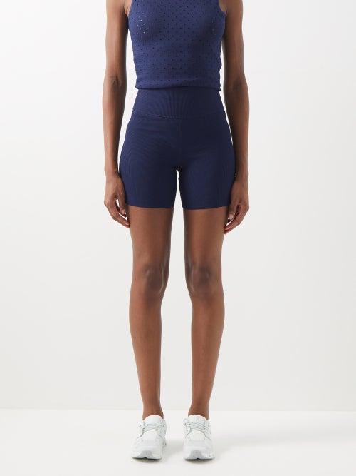 The Upside - Shanti High-rise Ribbed Spin Shorts - Womens - Navy