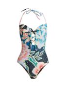 Mara Hoffman Arcadia Indigo-print Lace-up Swimsuit