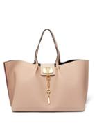 Matchesfashion.com Valentino Garavani - Escape V-logo Medium Grained-leather Tote Bag - Womens - Nude