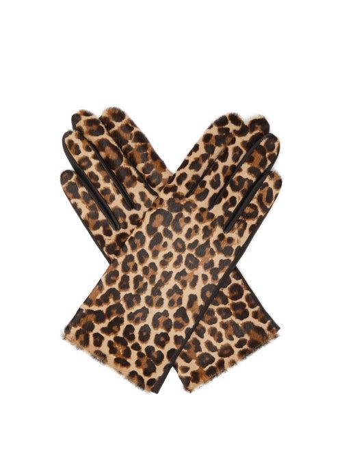 Matchesfashion.com Agnelle - Chloe Leopard-print Leather Gloves - Womens - Leopard