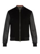 Paul Smith Leather-sleeved Cashmere Bomber Jacket