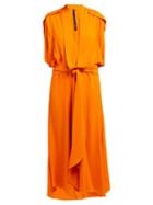 Matchesfashion.com Petar Petrov - Deville Panelled Silk Crepe Midi Dress - Womens - Orange