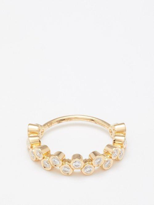 Viltier - Clique Diamond & 18kt Gold Ring - Womens - Gold Multi