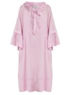 Matchesfashion.com Lee Mathews - Minnie Cotton And Silk Blend Dress - Womens - Light Pink