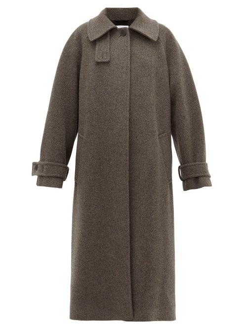 Matchesfashion.com Raey - Oversized Raglan Sleeve Wool Blend Coat - Womens - Charcoal