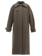 Matchesfashion.com Raey - Oversized Raglan Sleeve Wool Blend Coat - Womens - Charcoal