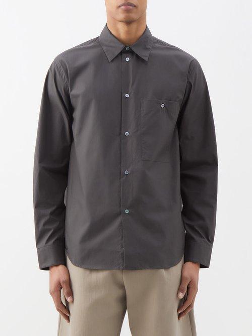Studio Nicholson - Kito Cotton-canvas Shirt - Mens - Dark Grey
