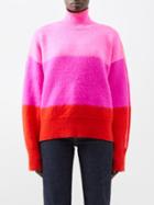 Christopher John Rogers - Colour-blocked Wool-blend Sweater - Womens - Pink