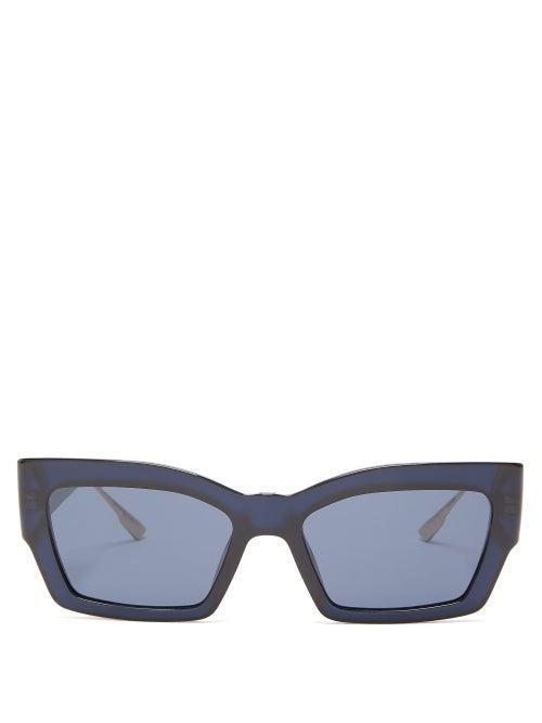 Matchesfashion.com Dior Eyewear - Catstyledior2 Rectangle Optyl Sunglasses - Womens - Blue
